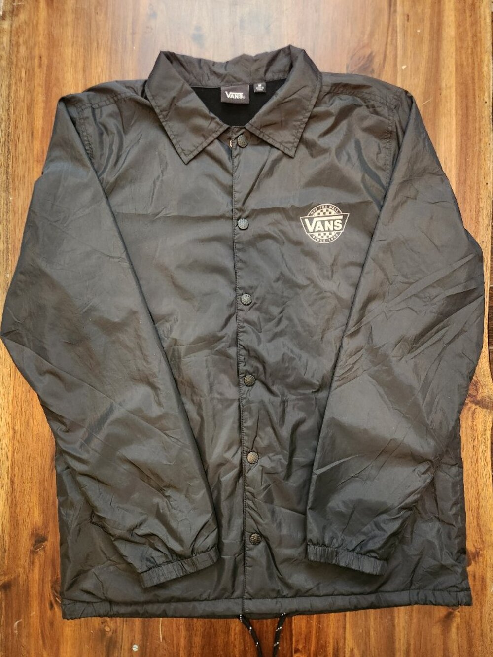 Vans Off The Wall Windbreaker Black Jacket- Medium Skatewear
